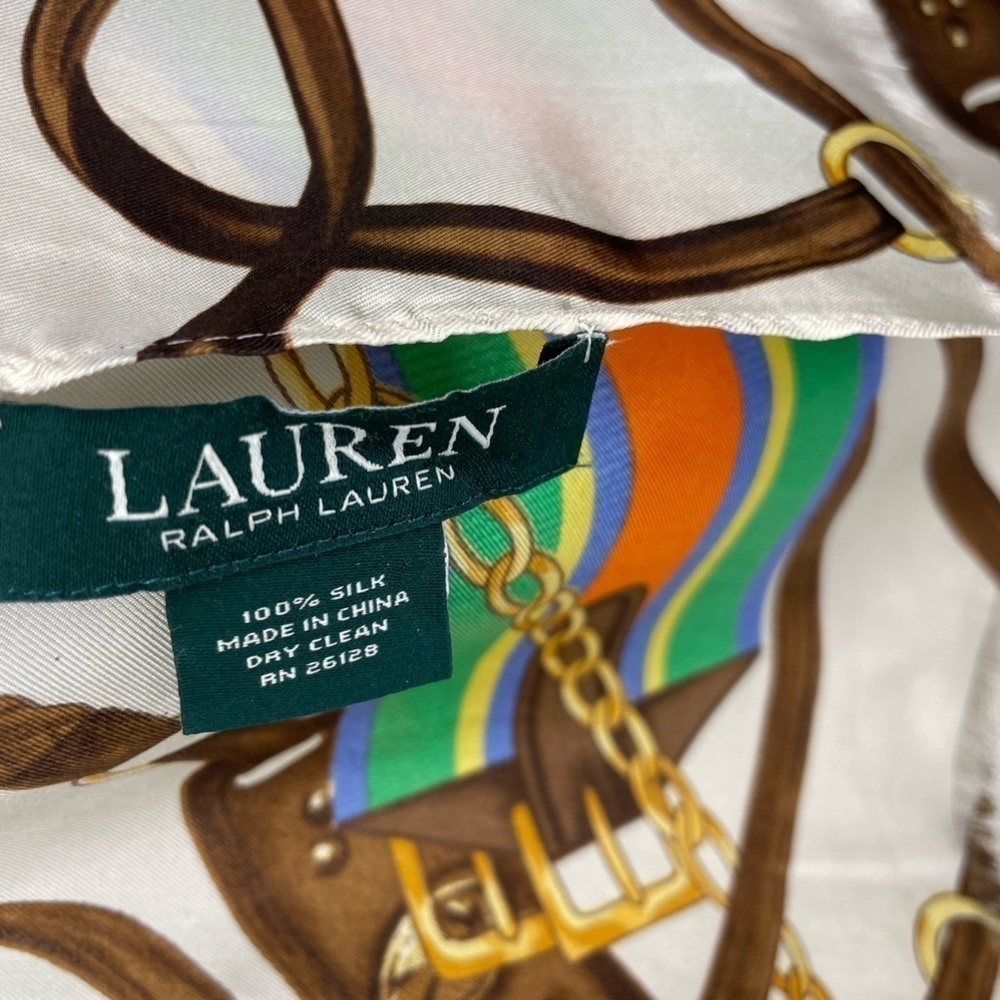 Ralph Lauren Foulard Silk Gold Double Horse Bridal​​​​​​​​​​​​ - Picture 9 of 10